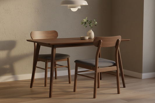 Gray Upholstered Dining Chairs – Lifestyle Shot